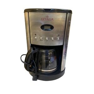 Gevalia 12 Cup Programmable Coffee Maker with Auto On Stainless Steel Black